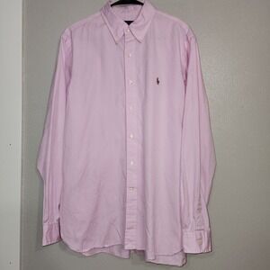 Ralph Lauren Mens Pink Long Sleeve Button Down Shirt Size 42 Neck 16 1/2